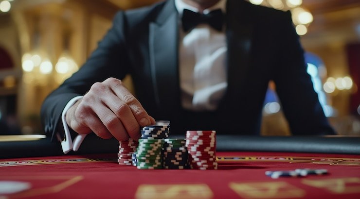 Live dealer profesional yang menjalankan permainan